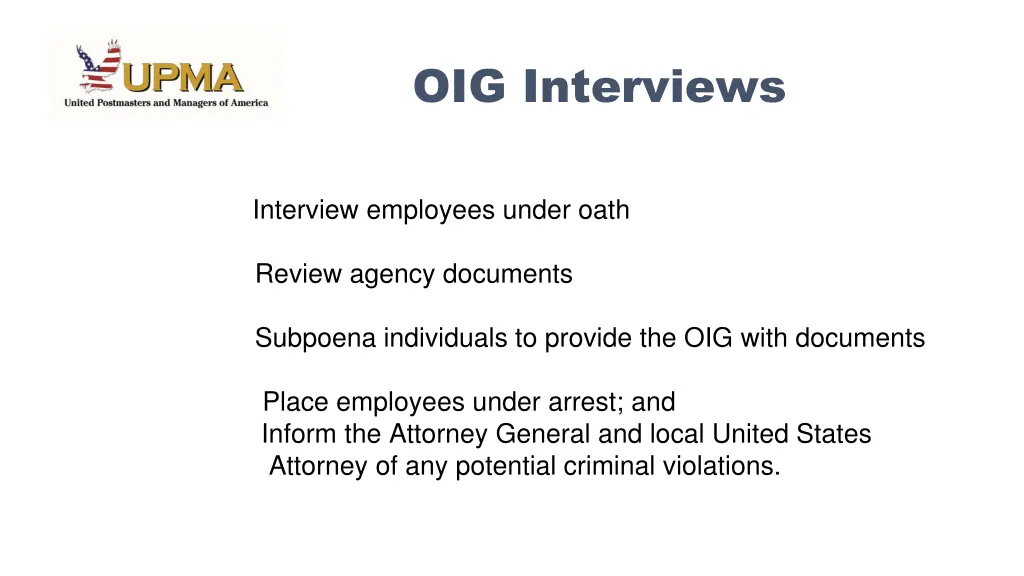 oig interviews
