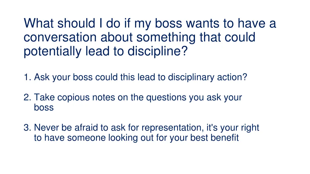 what should i do if my boss wants to have