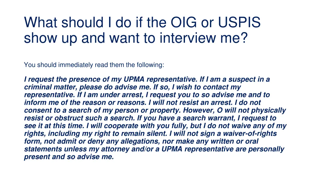 what should i do if the oig or uspis show