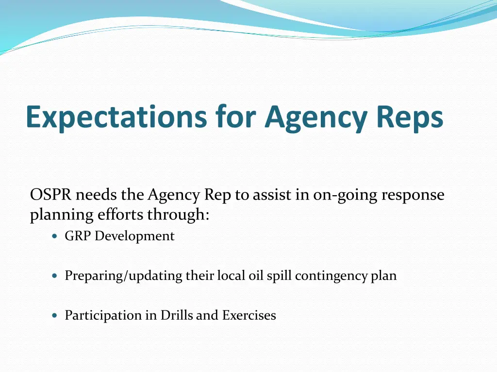 expectations for agency reps 5