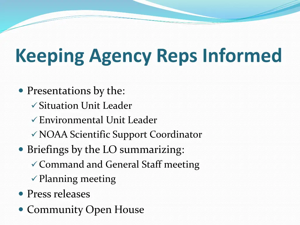 keeping agency reps informed 1