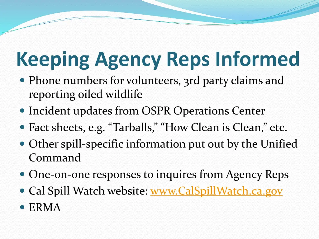 keeping agency reps informed phone numbers