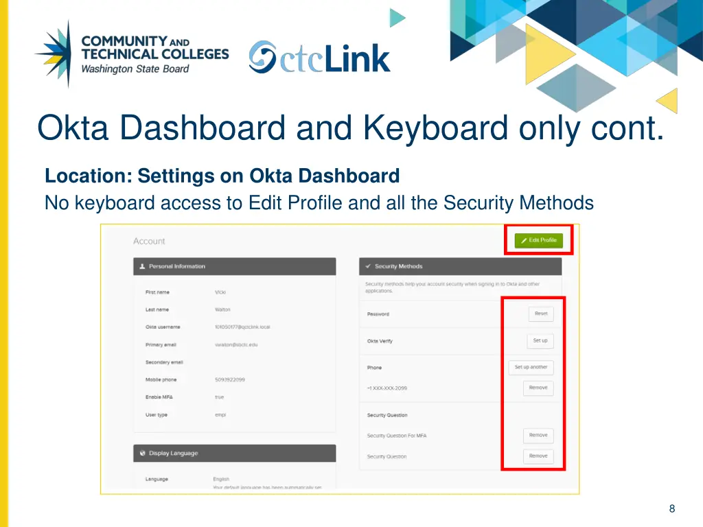 okta dashboard and keyboard only cont 1