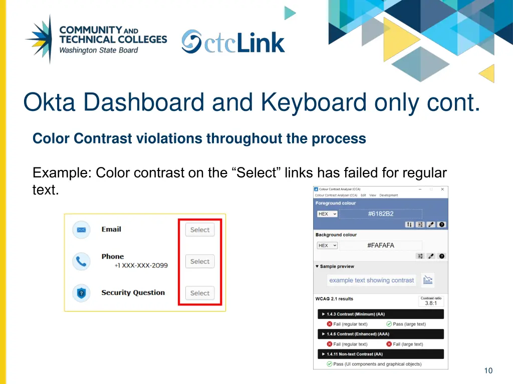 okta dashboard and keyboard only cont 3