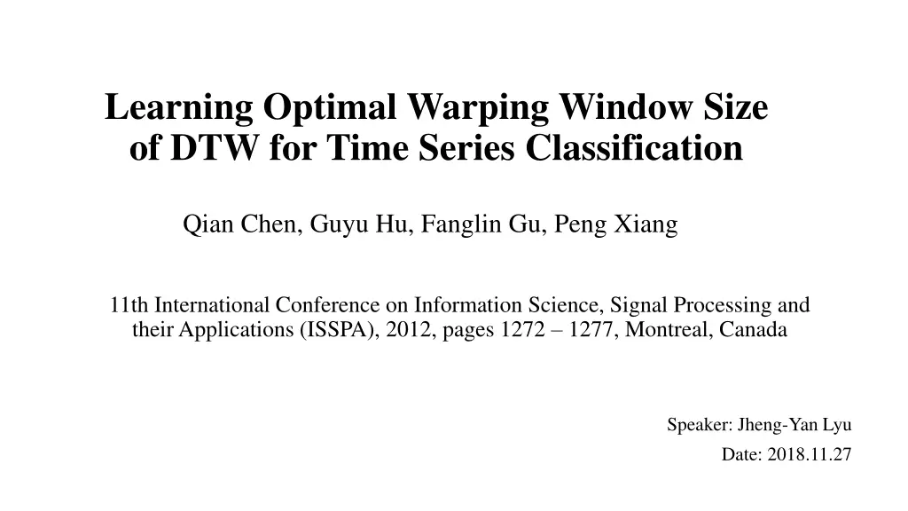 learning optimal warping window size