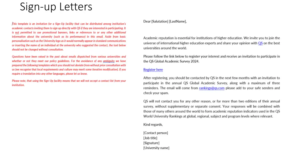 sign up letters