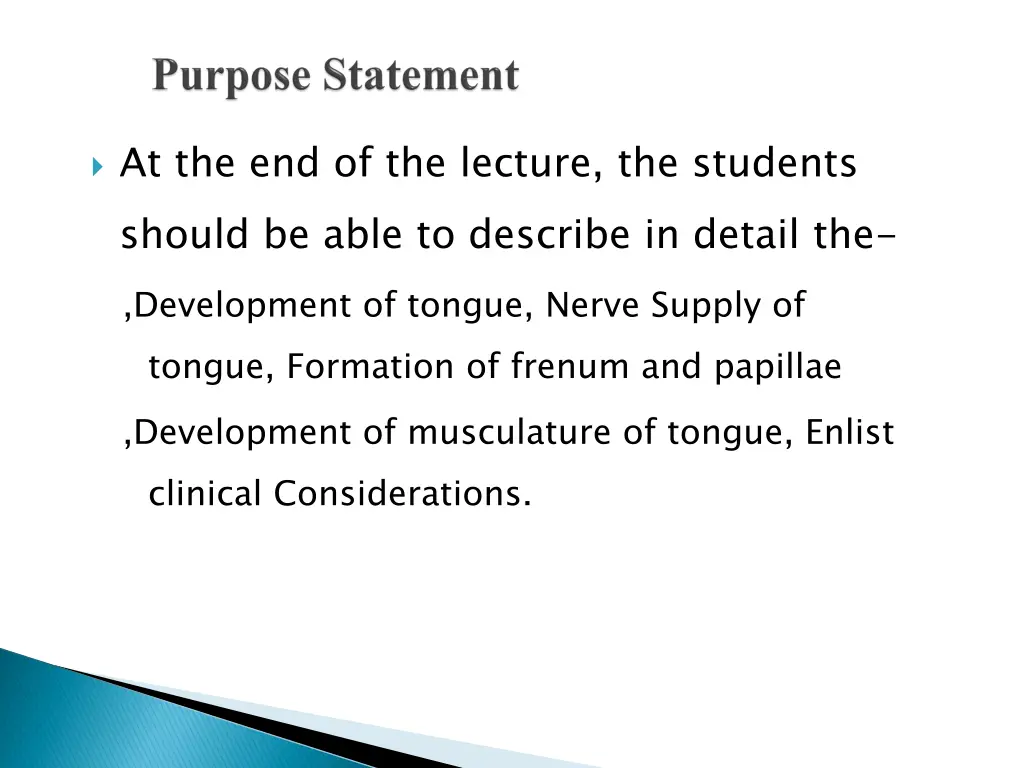 at the end of the lecture the students should