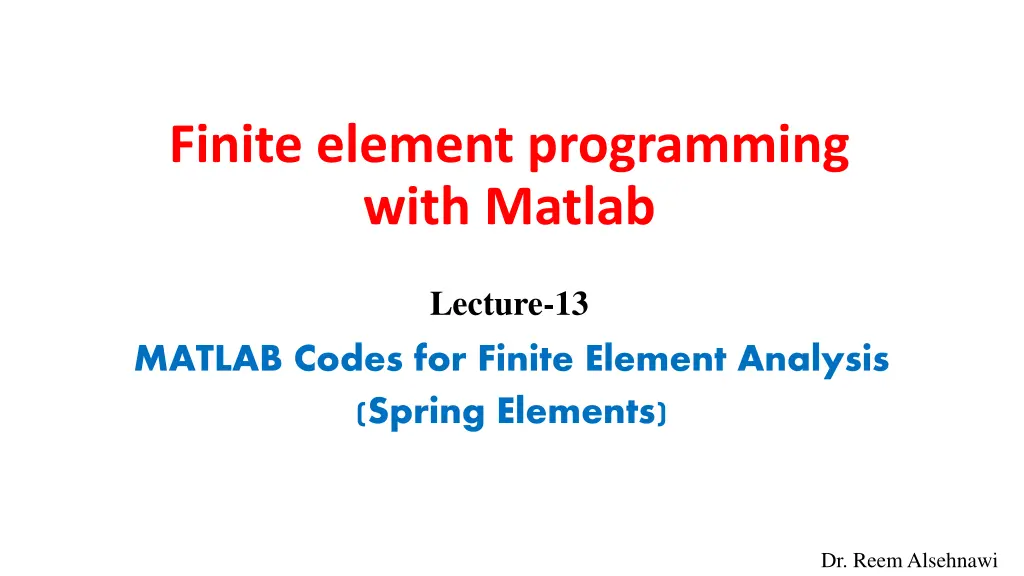 finite element programming with matlab