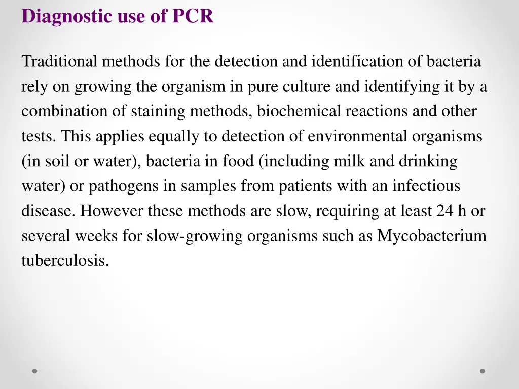 diagnostic use of pcr