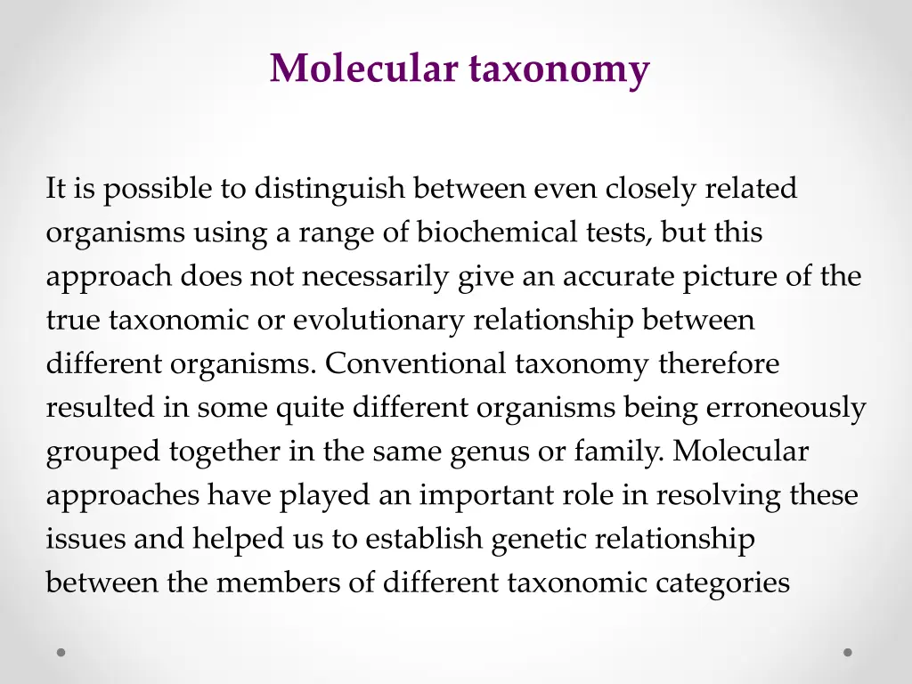 molecular taxonomy
