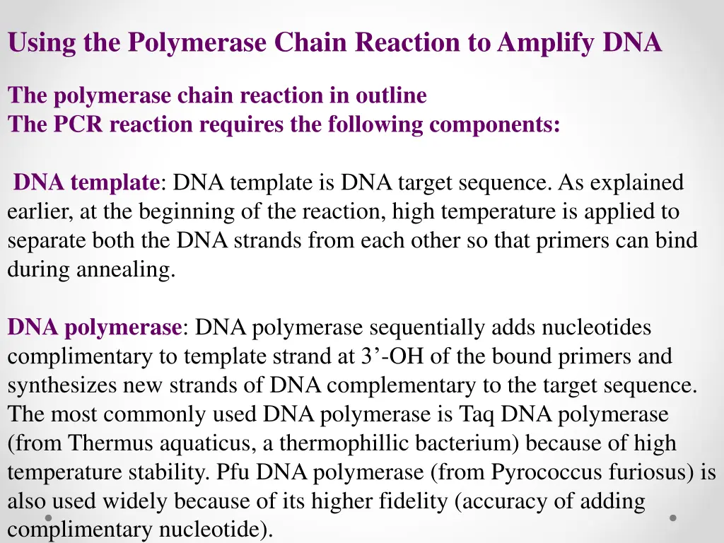 using the polymerase chain reaction to amplify dna