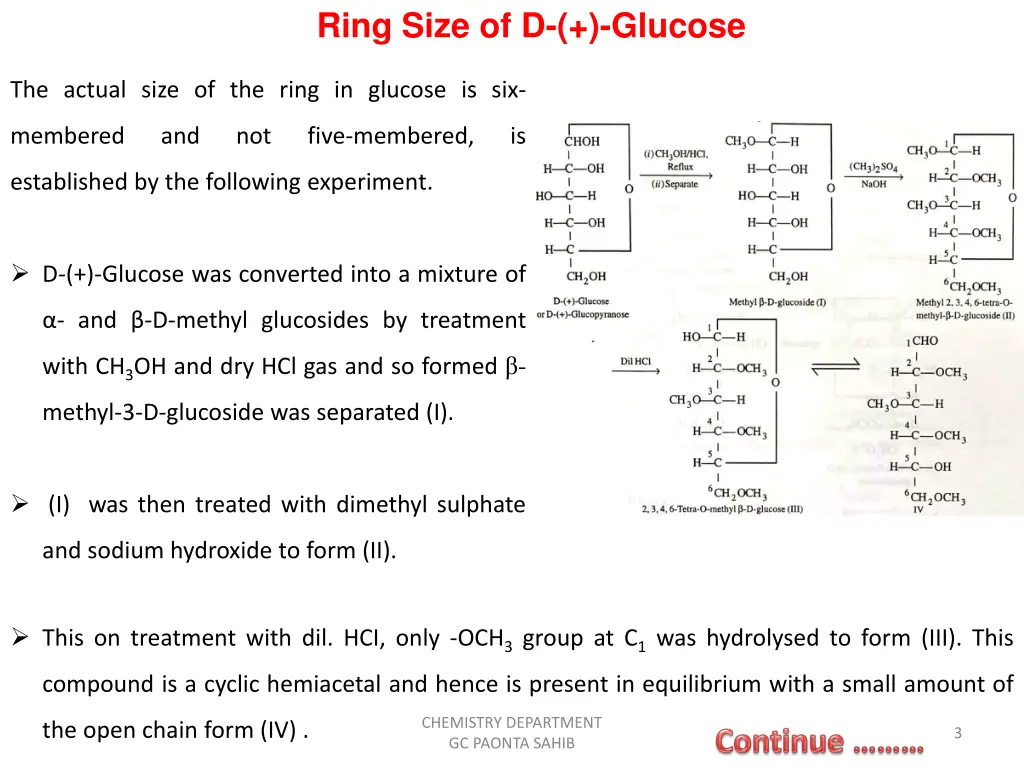 ring size of d glucose 1