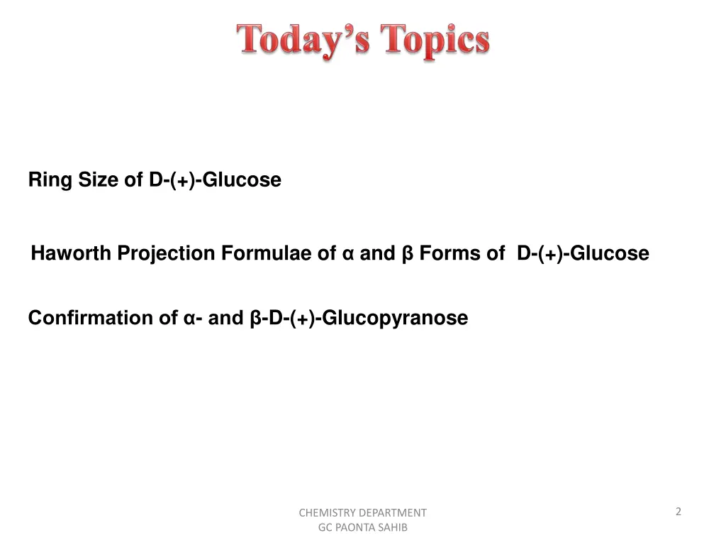 ring size of d glucose