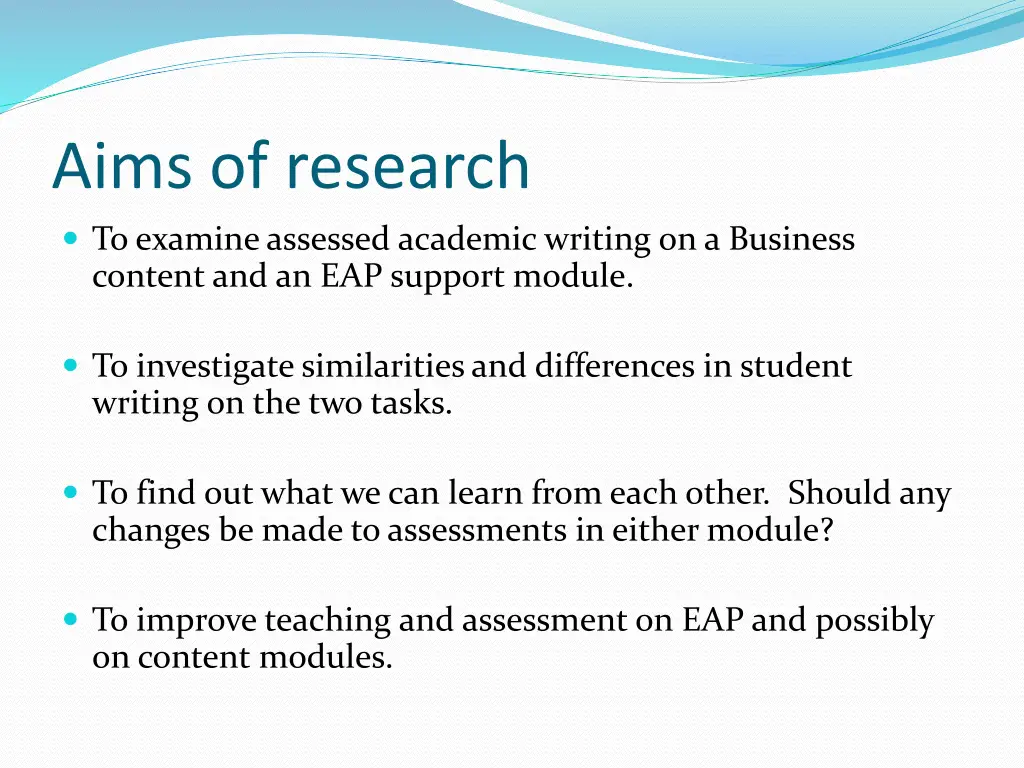 aims of research