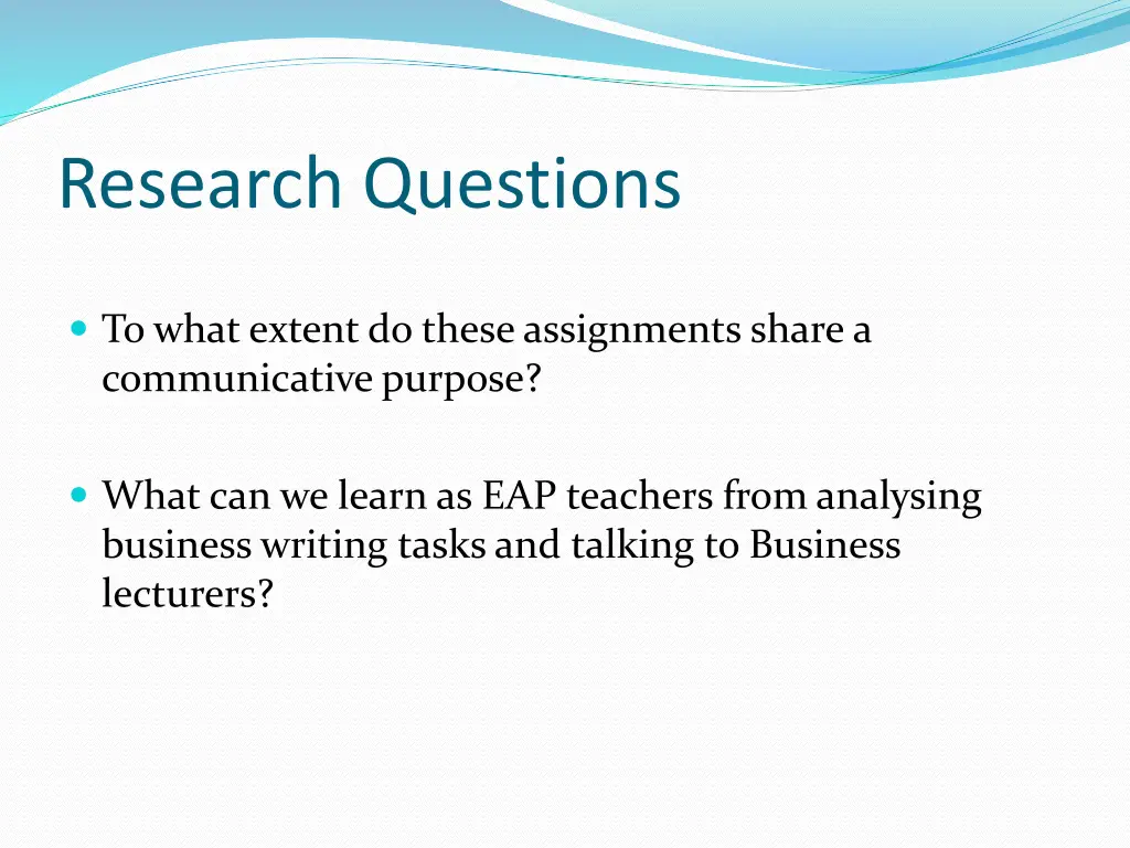 research questions