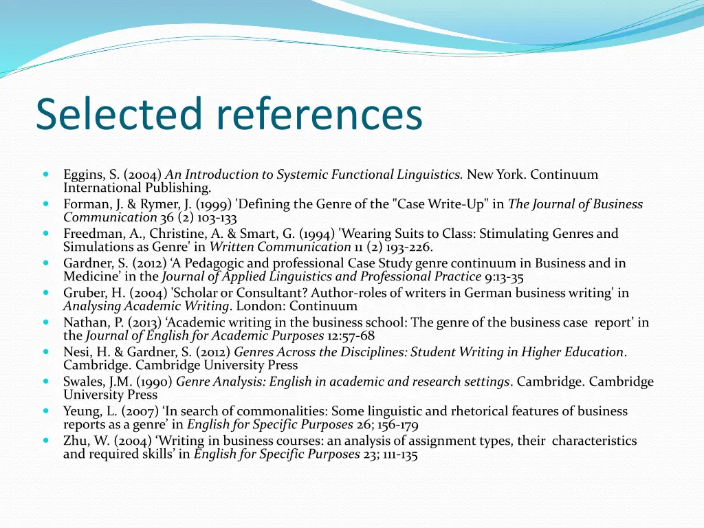 selected references