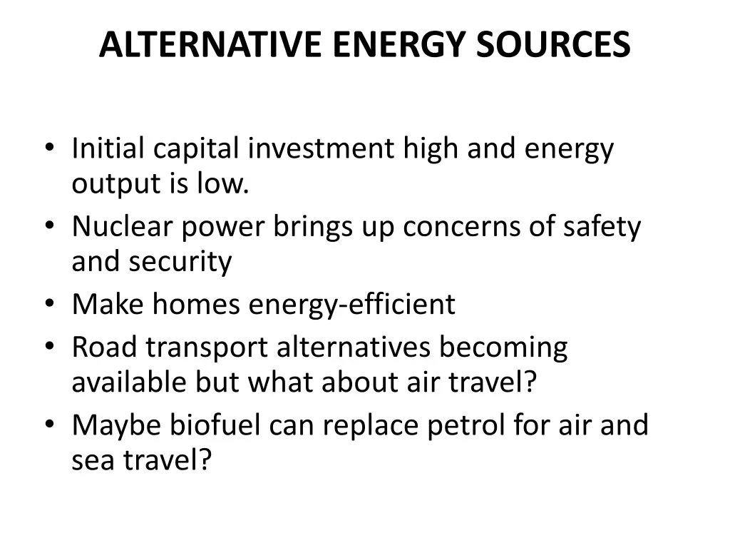 alternative energy sources