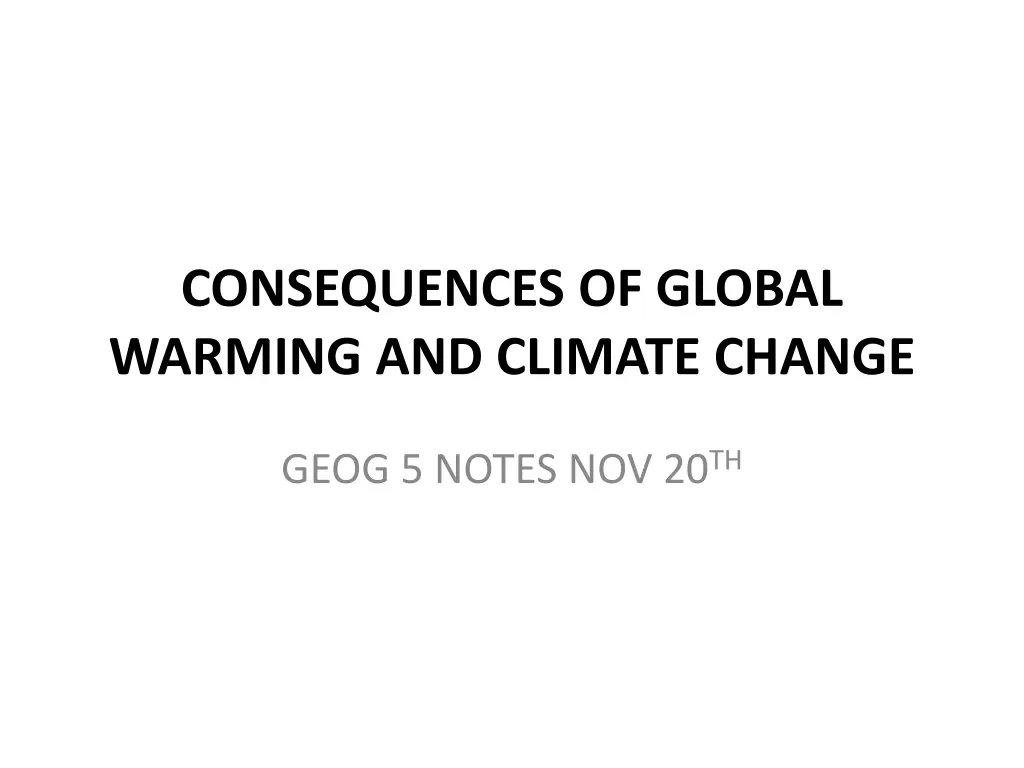consequences of global warming and climate change