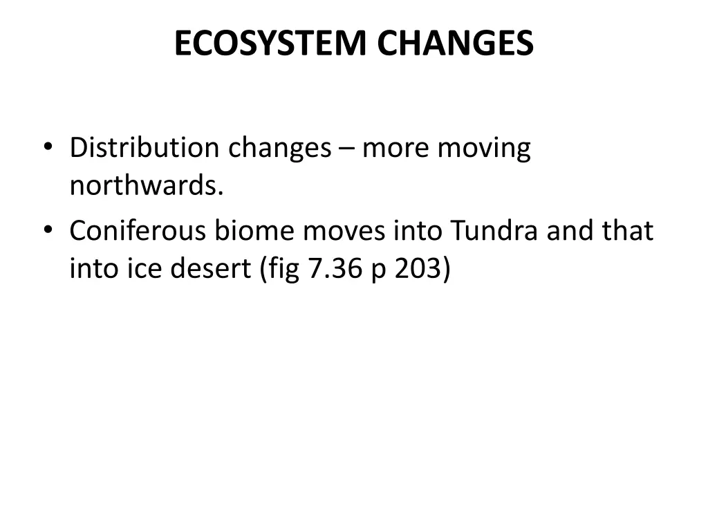 ecosystem changes