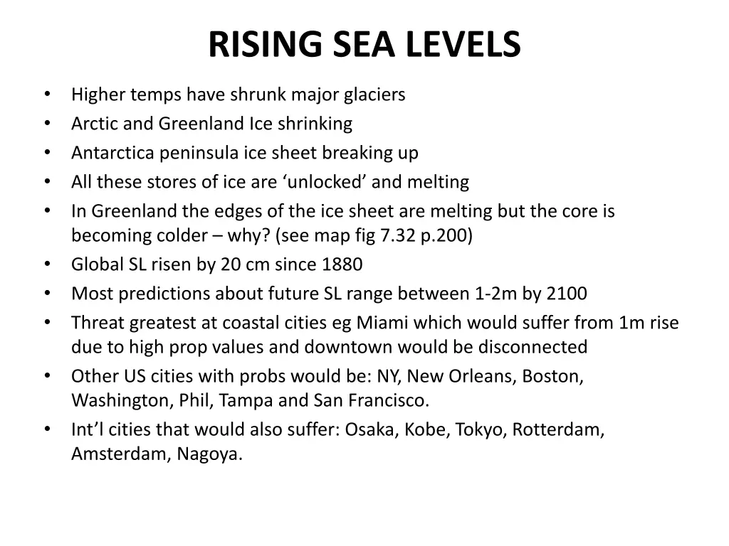 rising sea levels