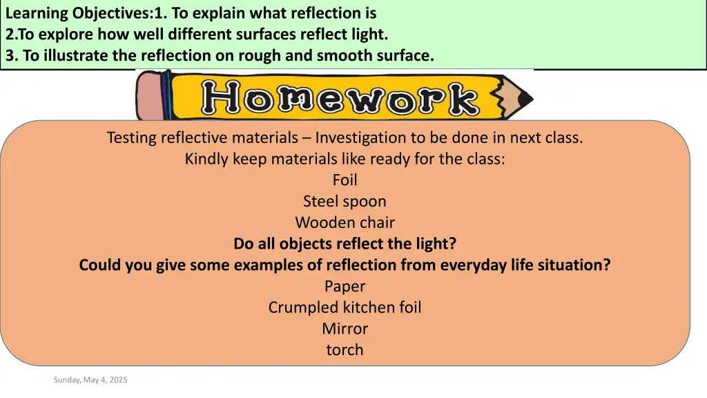 learning objectives 1 to explain what reflection 4