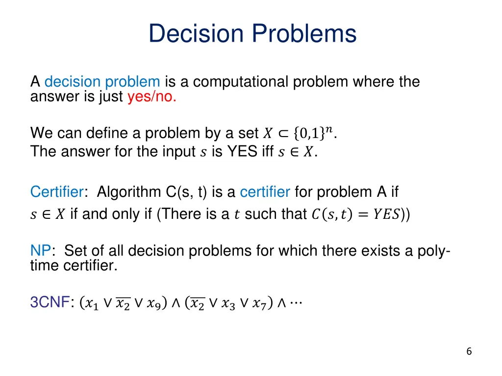 decision problems