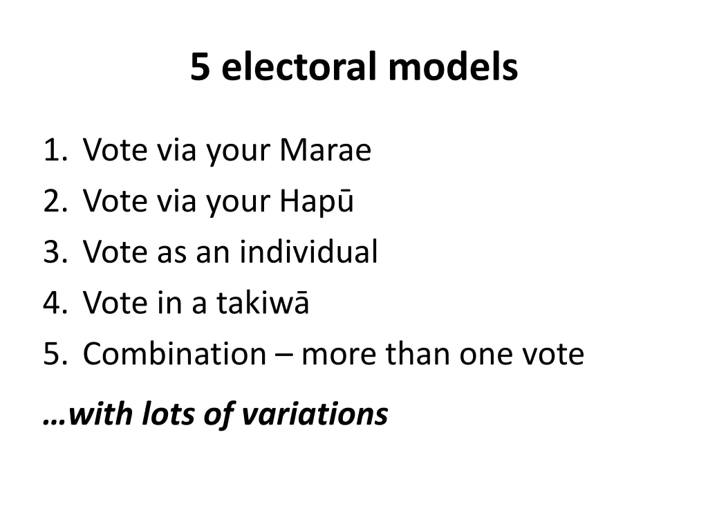 5 electoral models