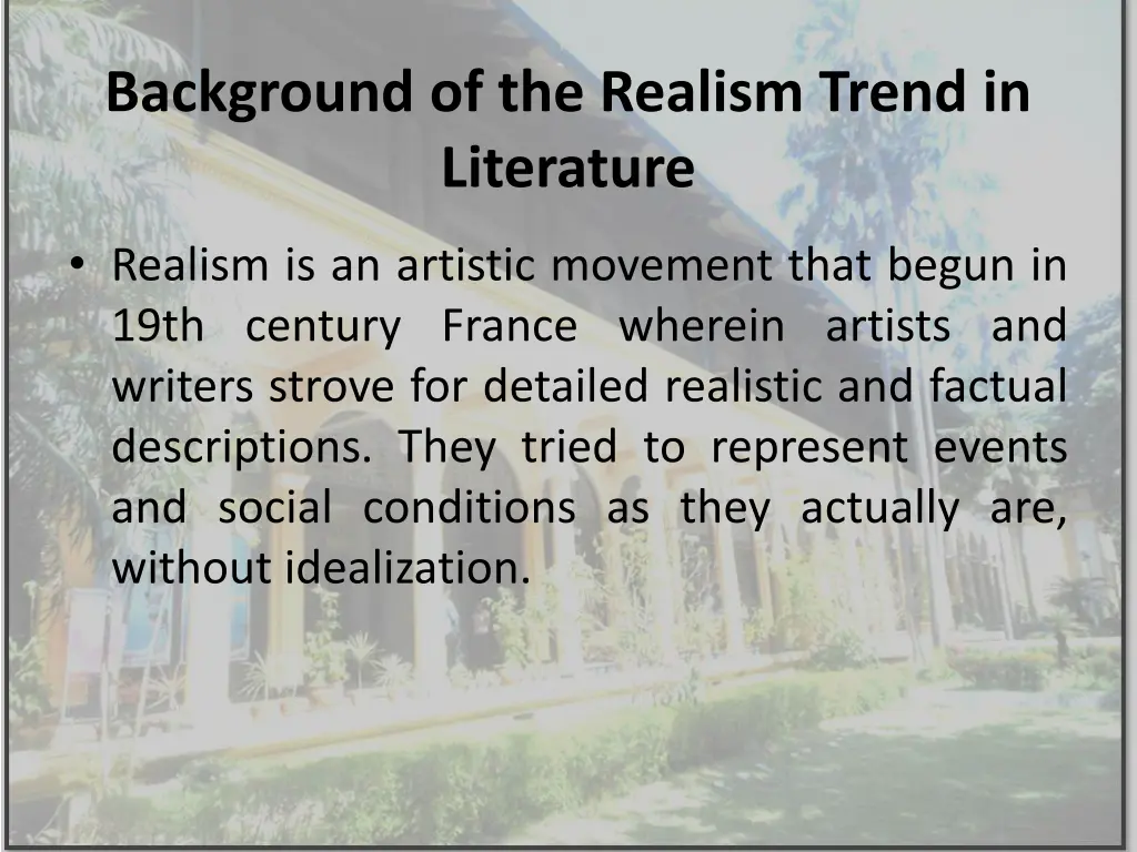 background of the realism trend in literature