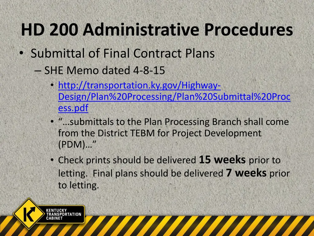 hd 200 administrative procedures submittal