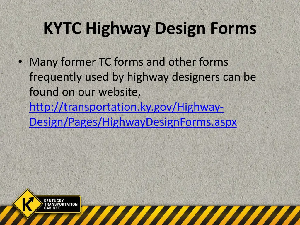 kytc highway design forms