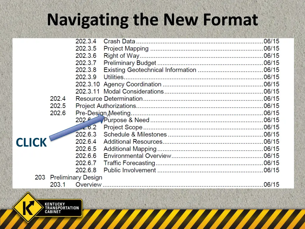 navigating the new format