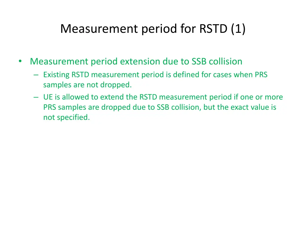 measurement period for rstd 1