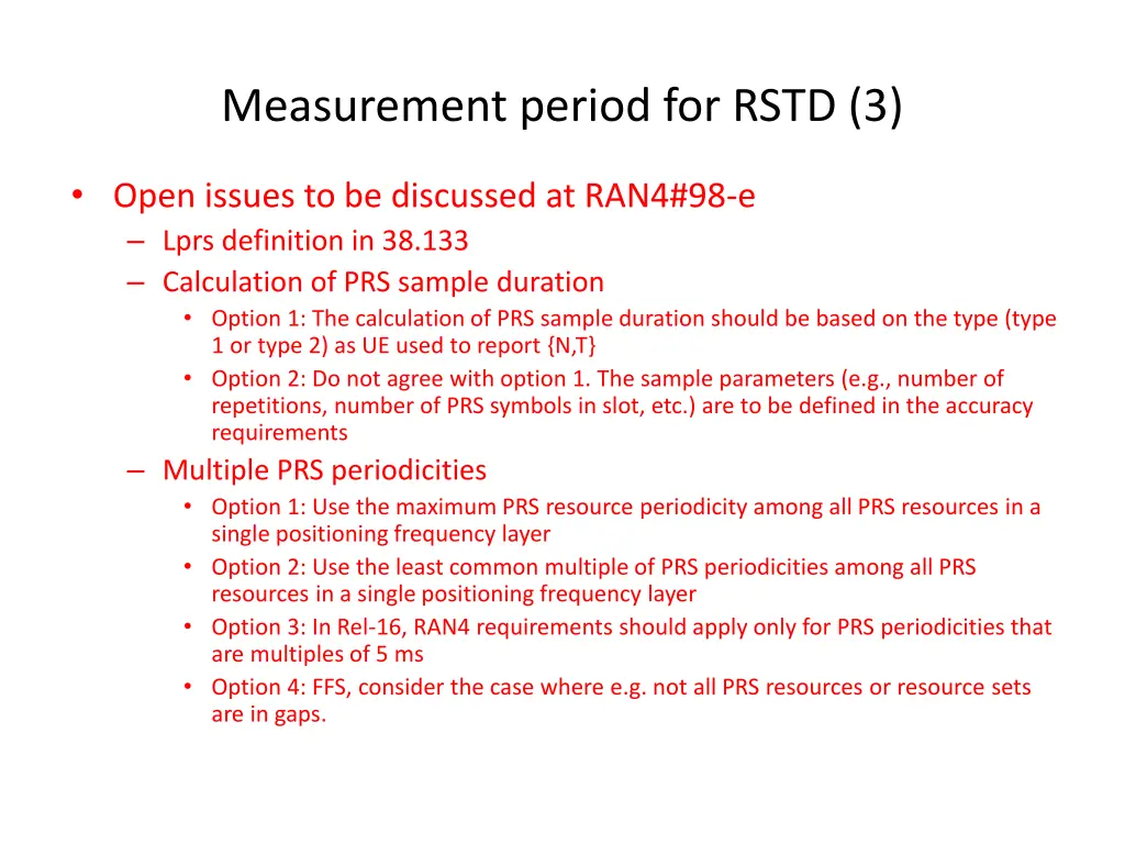 measurement period for rstd 3