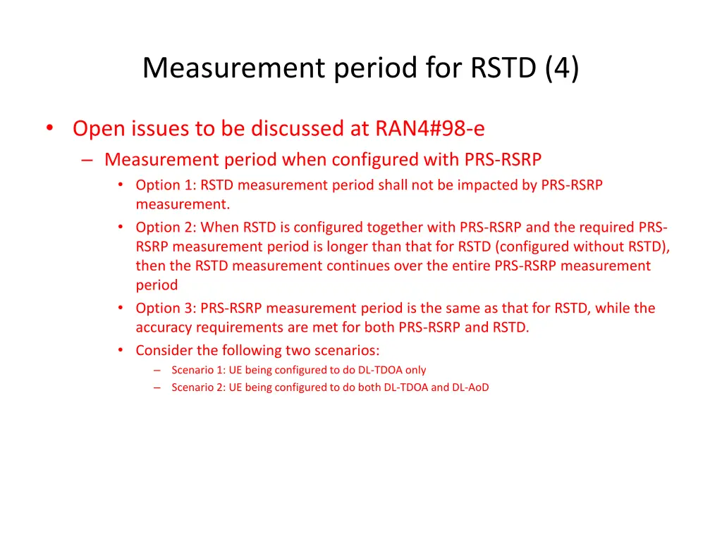 measurement period for rstd 4