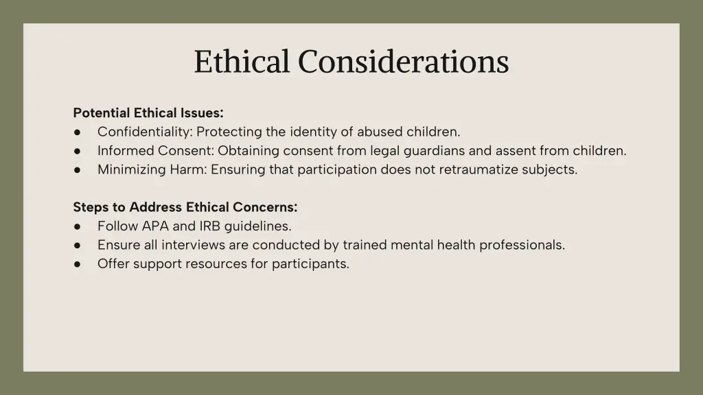 ethical considerations