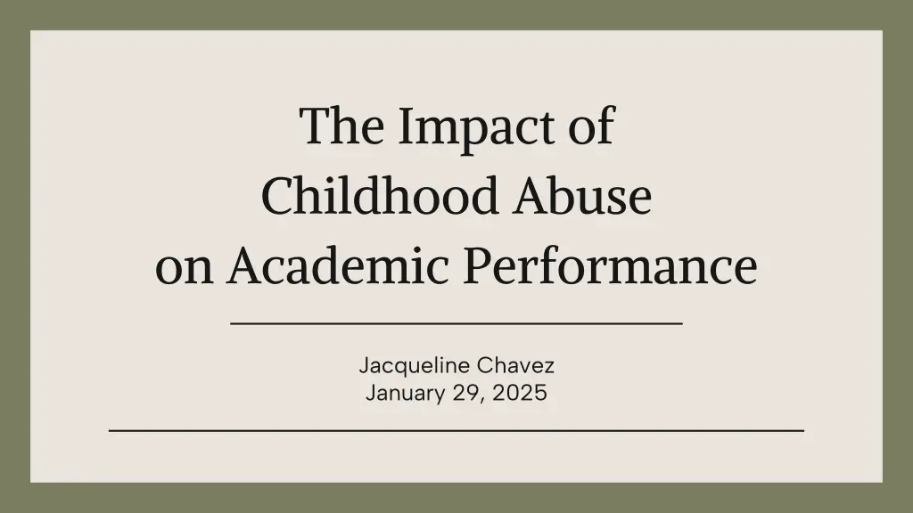the impact of childhood abuse on academic