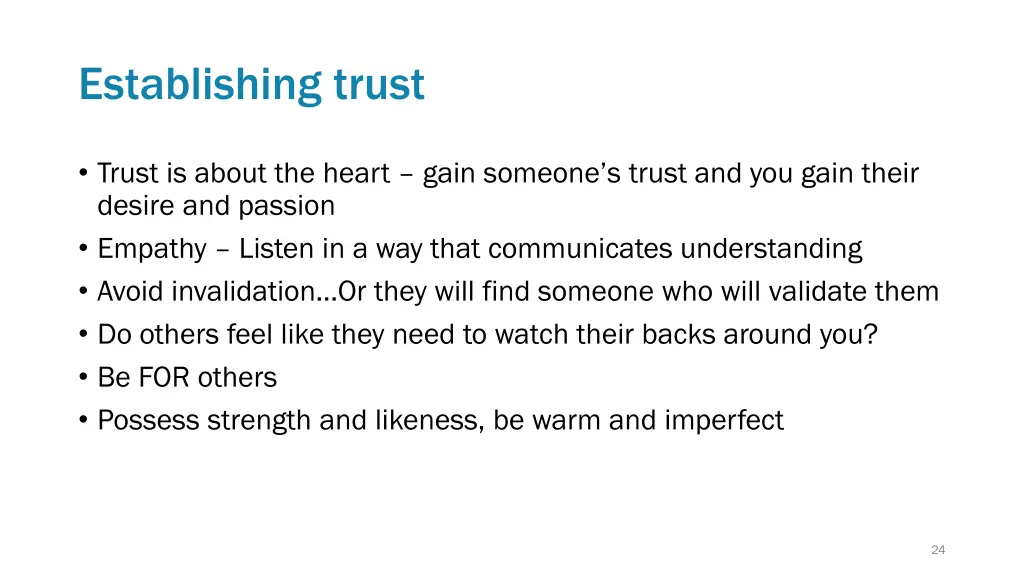 establishing trust