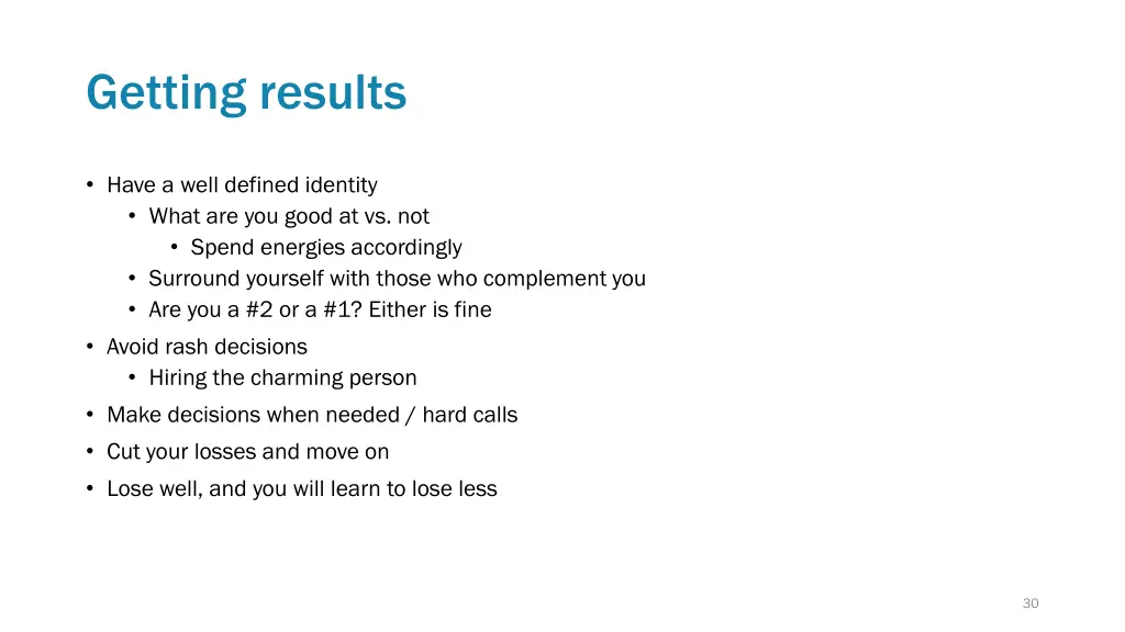 getting results