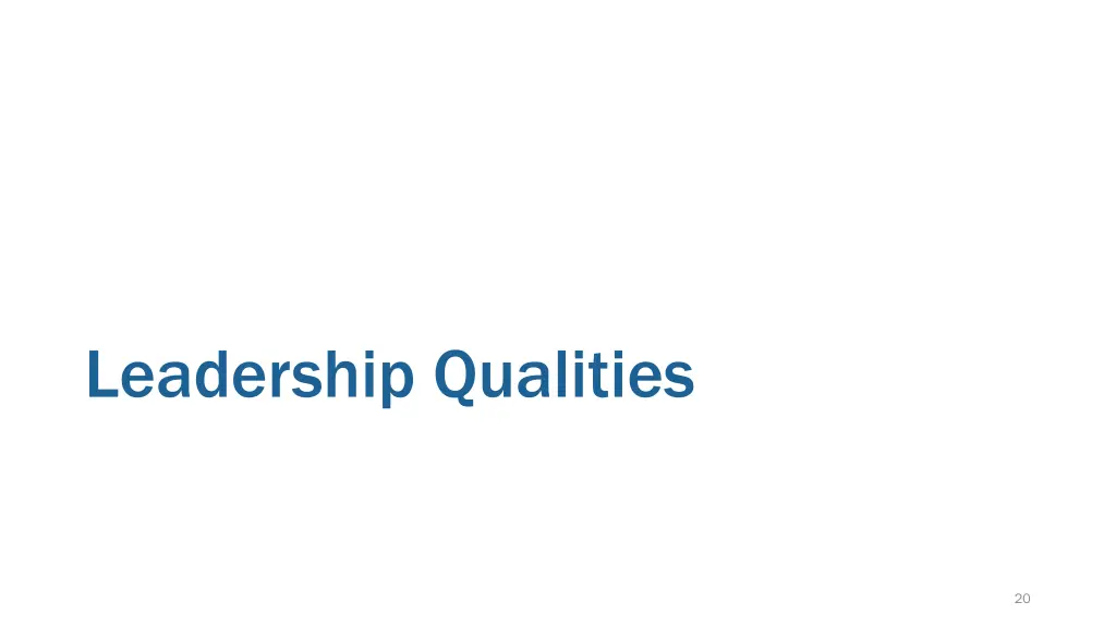 leadership qualities