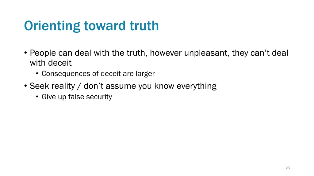 orienting toward truth