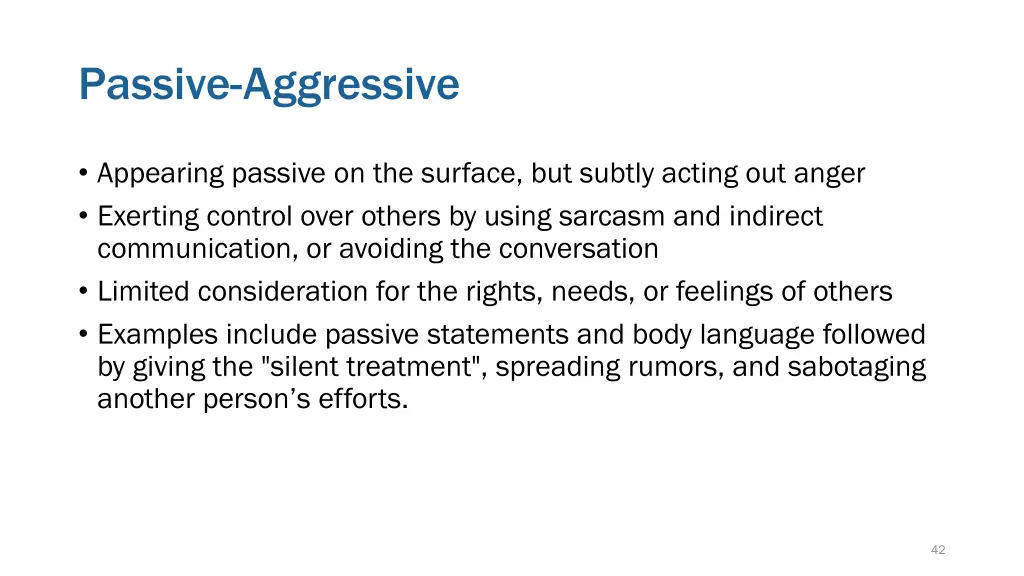 passive aggressive