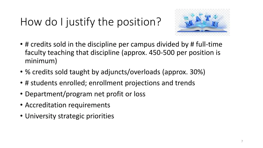 how do i justify the position