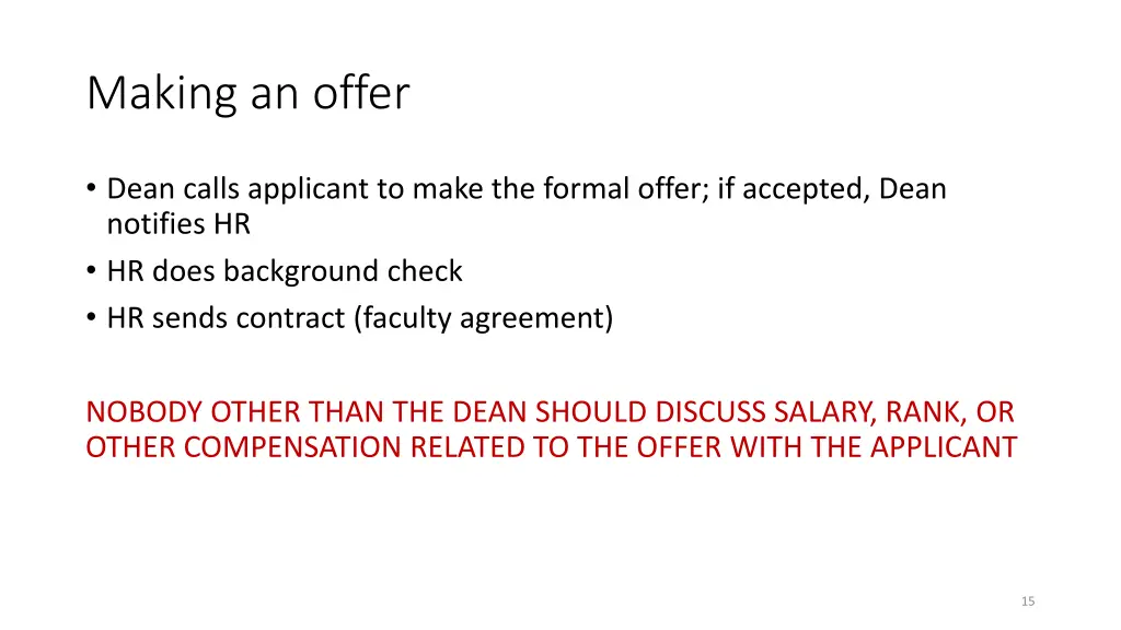 making an offer