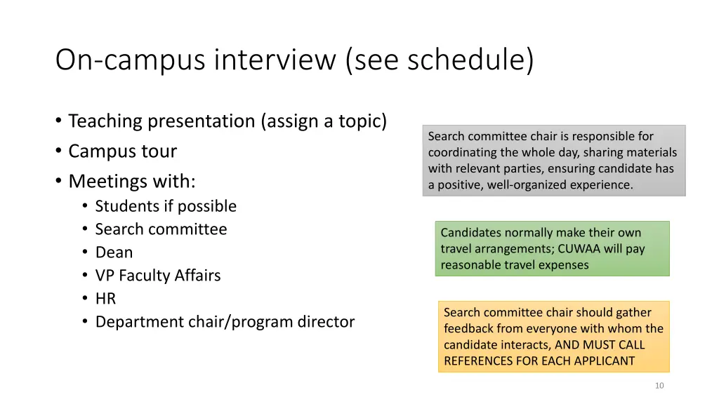 on campus interview see schedule