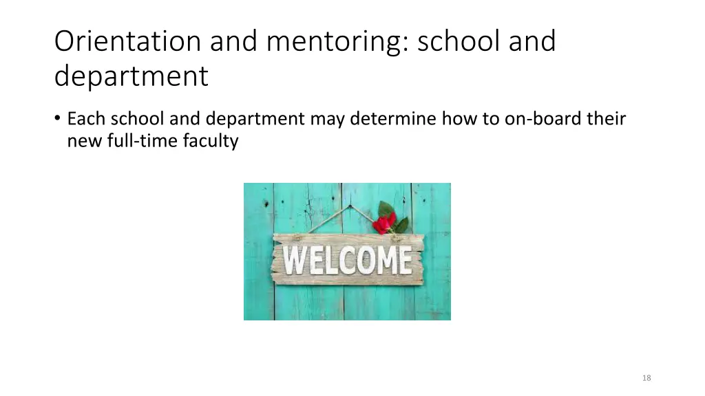orientation and mentoring school and department