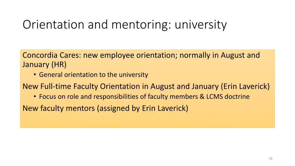 orientation and mentoring university