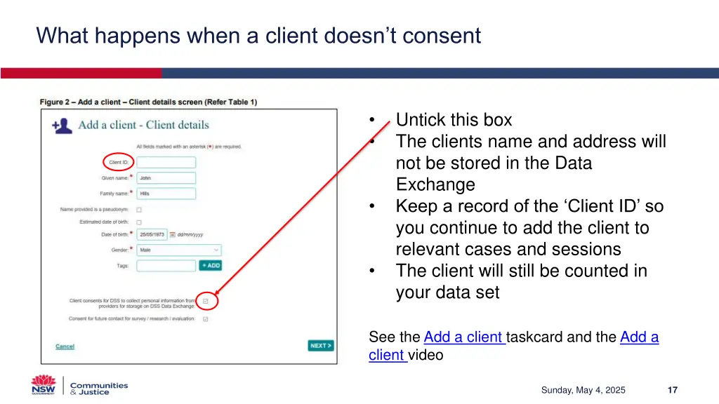 what happens when a client doesn t consent