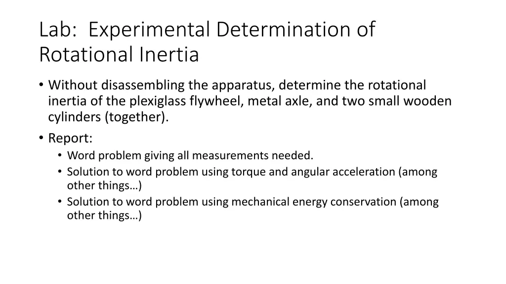 lab experimental determination of rotational