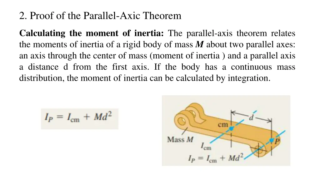 2 proof of the parallel axic theorem