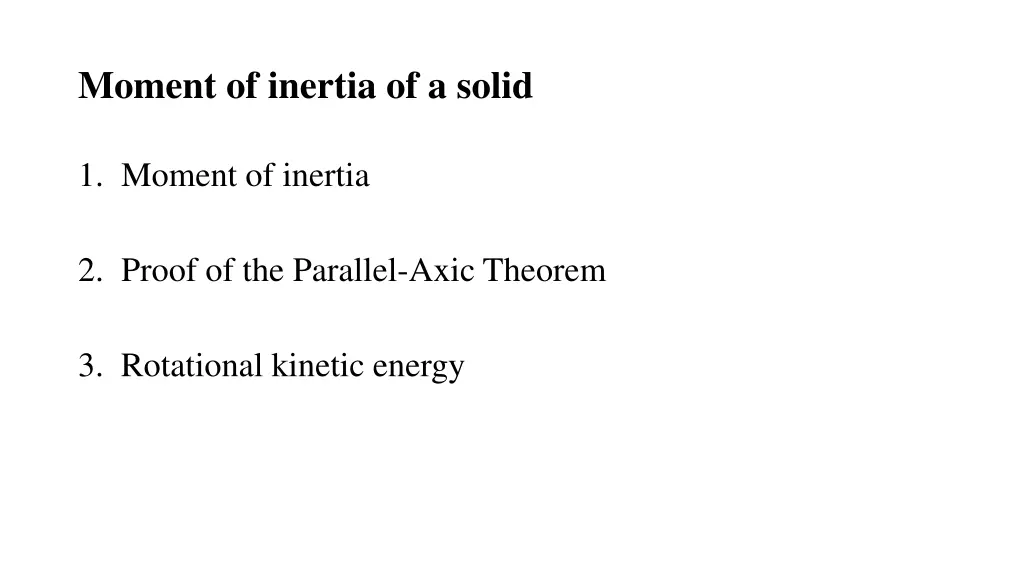 moment of inertia of a solid